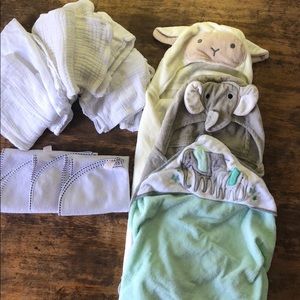 Towels. Burp Clothes and Changing Pad Covers.